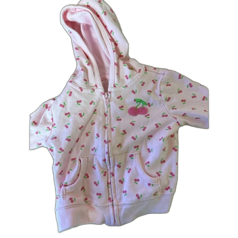 Carter’s 6‎ month light weight jacket - zipper; cherry design; hood